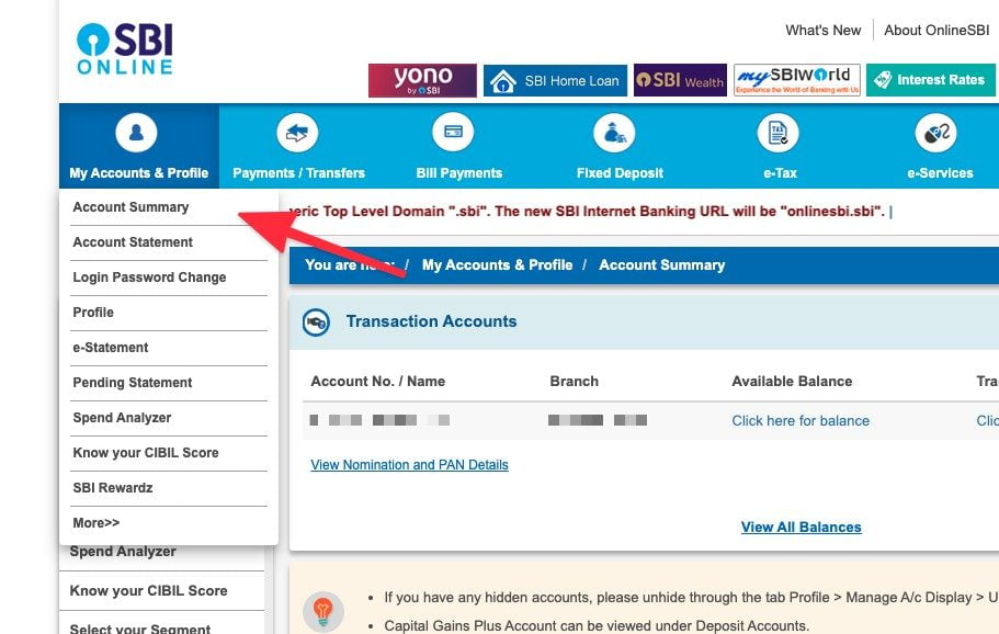 How to get cif number of sbi without passbook