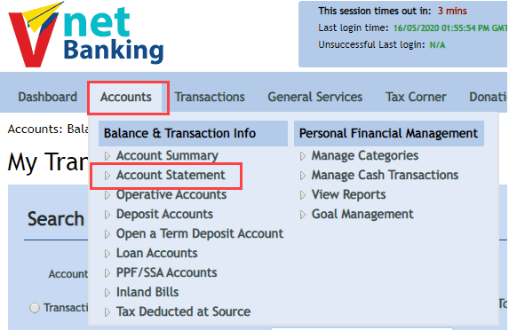 Vijaya-Bank-Account-Statement-Online