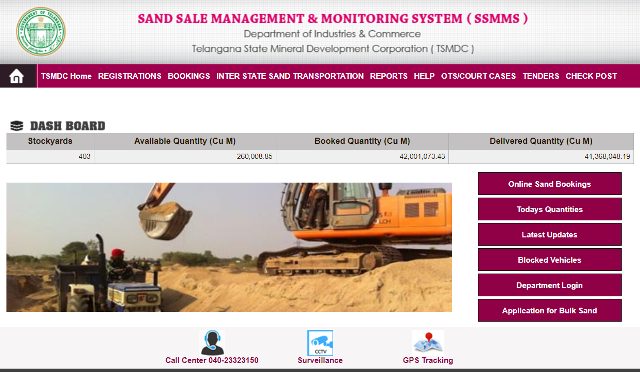 TS Sand Booking (SSMMS) TS Sand Booking Customer Registration & Track Sand Order Status