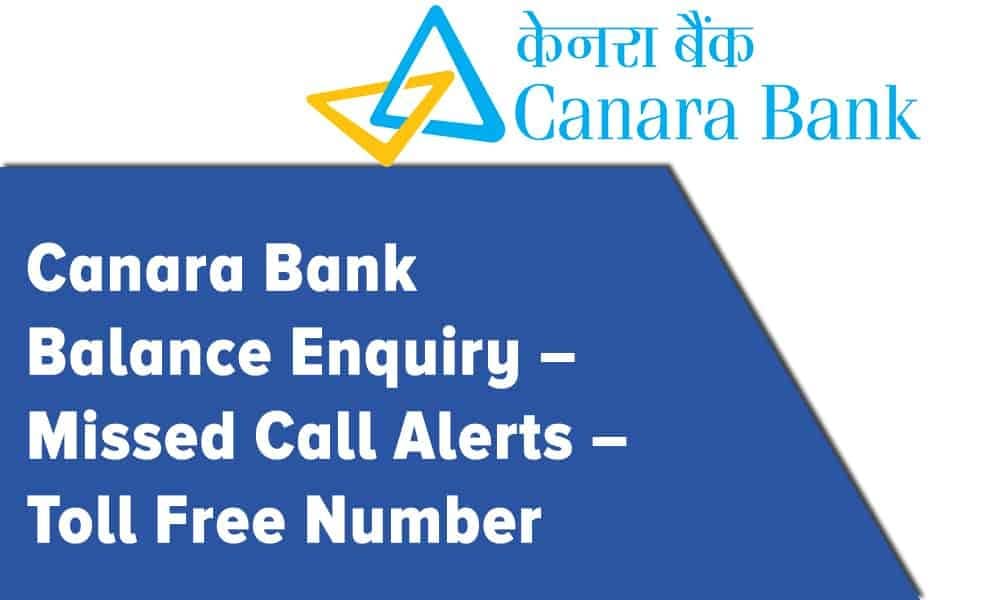 Canara Bank Account Balance Check