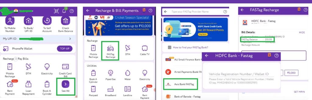 How to check Fastag balance on PhonePe